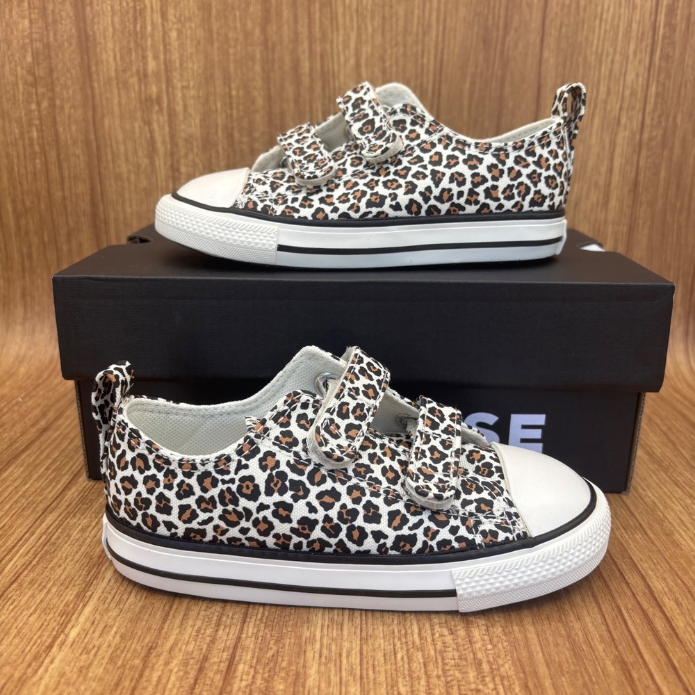 Converse CTAS 2V OX Infant Size 9 Leopard Print Hook and Loop A16589F‎ NEW
